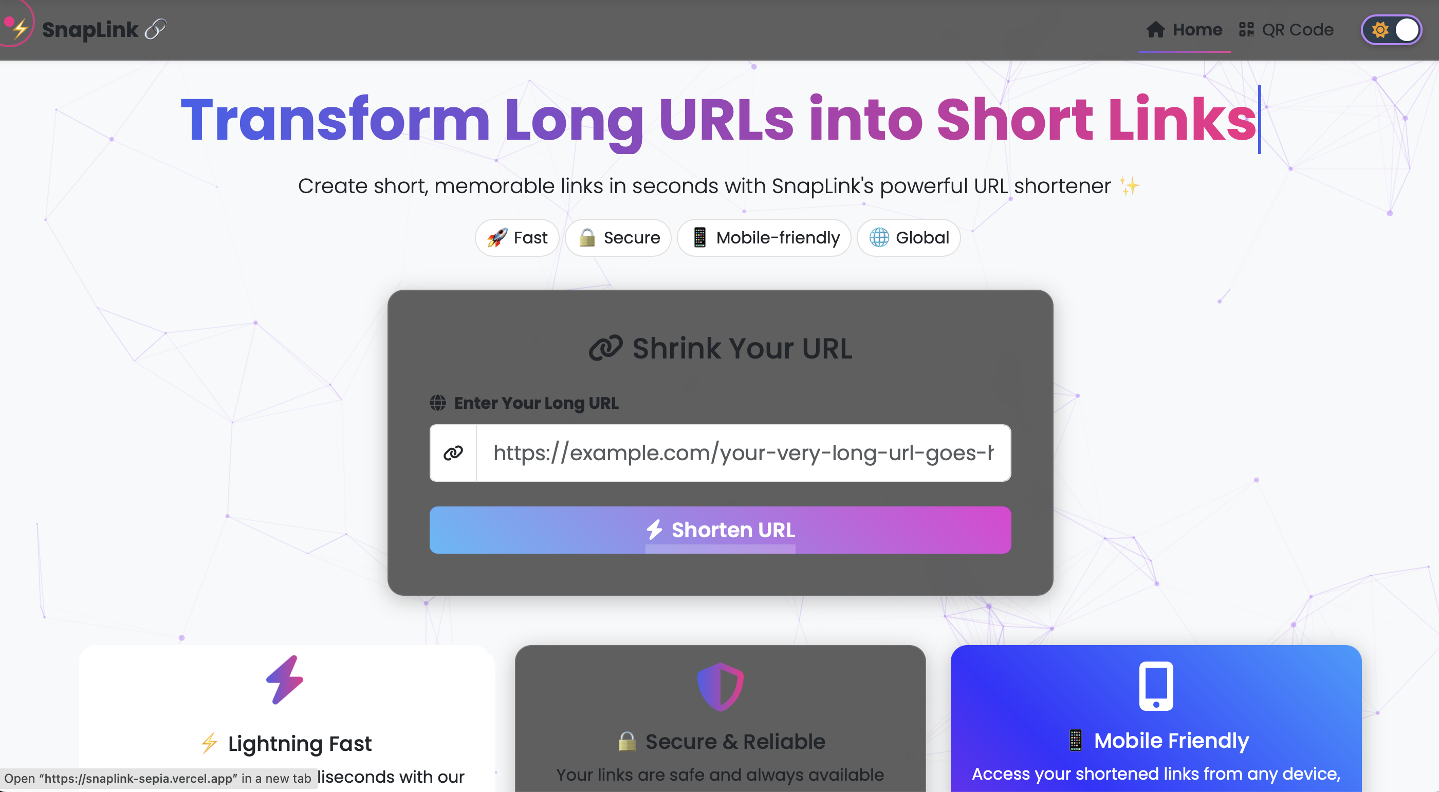 URL Shortener & QR Code Generator
